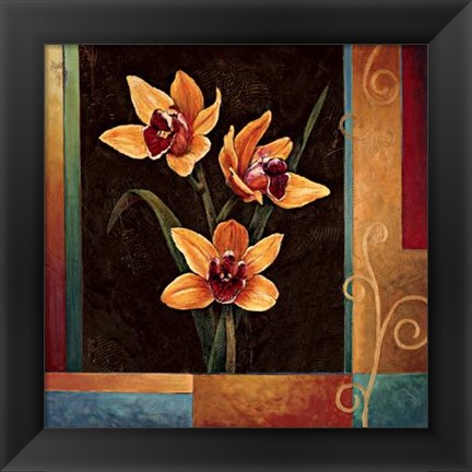 Framed Yellow Orchids Print