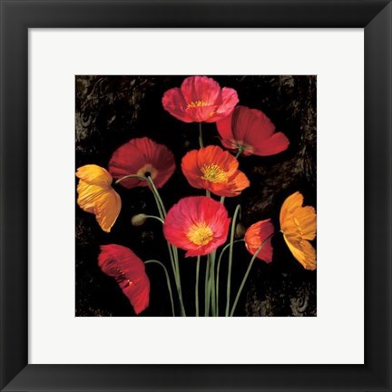 Framed Poppy Bouquet I Print