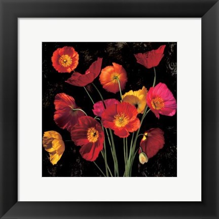 Framed Poppy Bouquet II Print