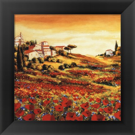 Framed Valley Of Poppies Print