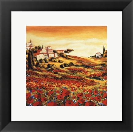 Framed Valley Of Poppies Print