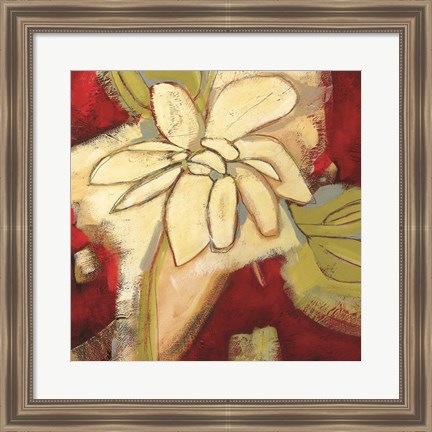 Framed Jungle Gardenia I Print