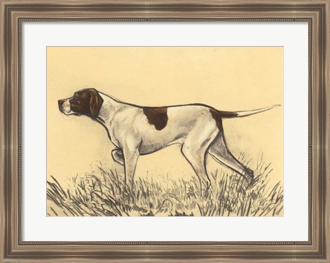 Framed Hunting Dogs-Pointer Print