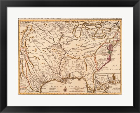 Framed Rivers Of America, 1720 Print