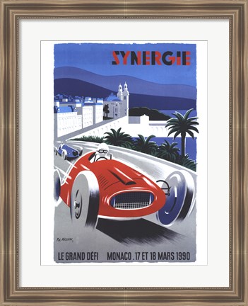 Framed Le Grand Defi Monaco 18 Mars 1990 Print