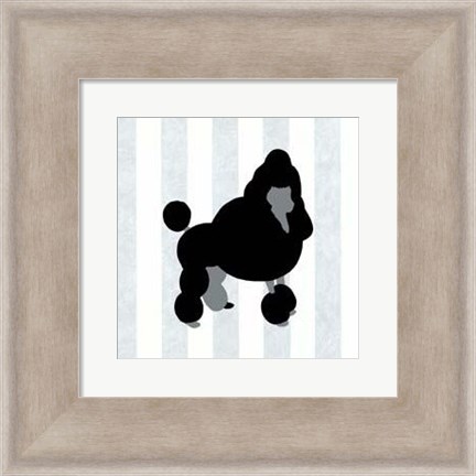 Framed Poodle In Neutral Print