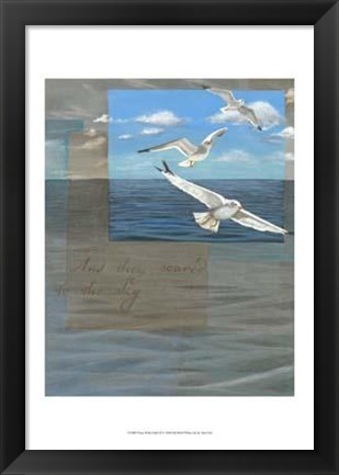 Framed Three White Gulls III Print