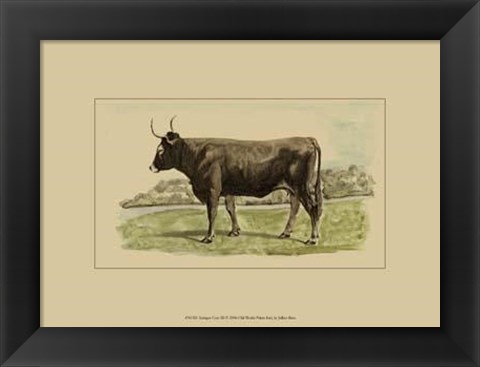 Framed Antique Cow III Print