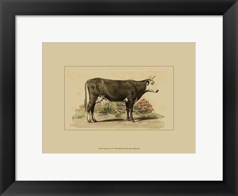 Framed Antique Cow IV Print