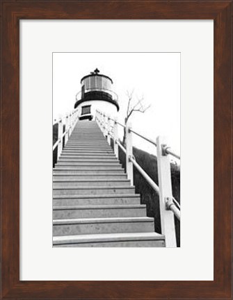 Framed Owl&#39;s Head Light, Maine Print