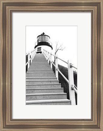 Framed Owl&#39;s Head Light, Maine Print