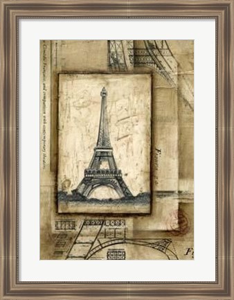 Framed Passport To Eiffel Print