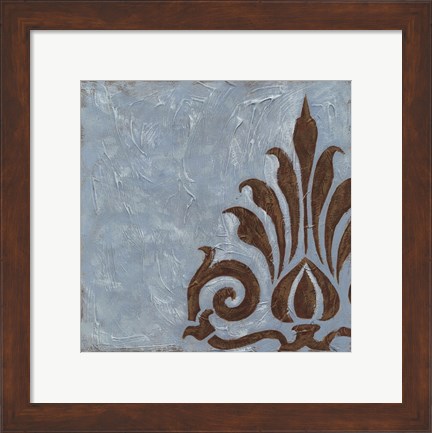 Framed Silver Damask II Print