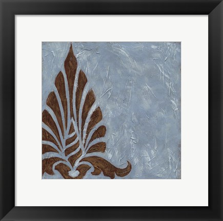 Framed Silver Damask III Print