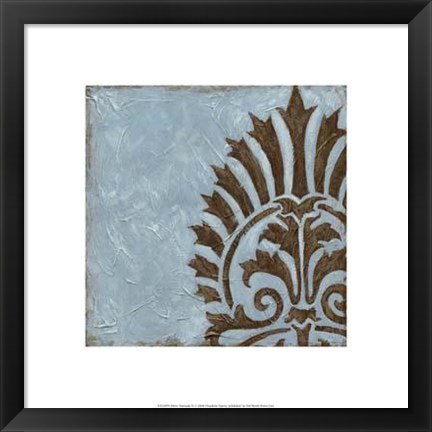 Framed Silver Damask IV Print