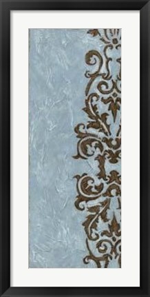 Framed Silver Damask VI Print