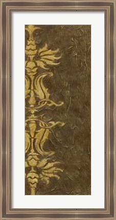 Framed Gold Damask V Print