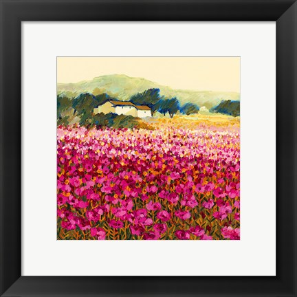 Framed Le Jardin Rouge, Provence Print