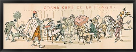 Framed Grand Cafe De La Plage Print