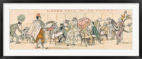 Framed Grand Cafe De La Plage Print