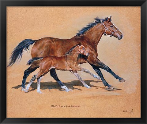 Framed Hasili with Foal Print