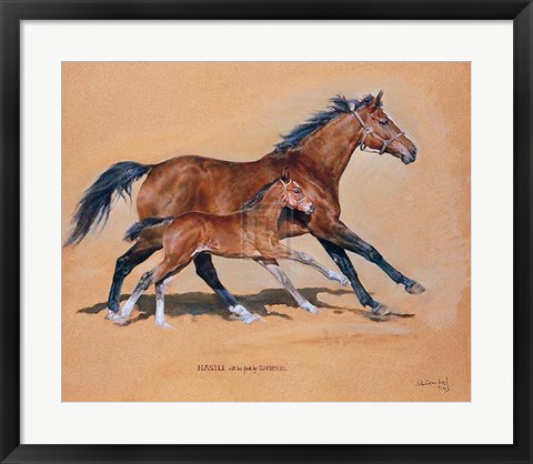 Framed Hasili with Foal Print