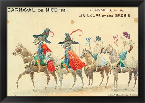 Framed Carnaval De Nice, 1951 Print