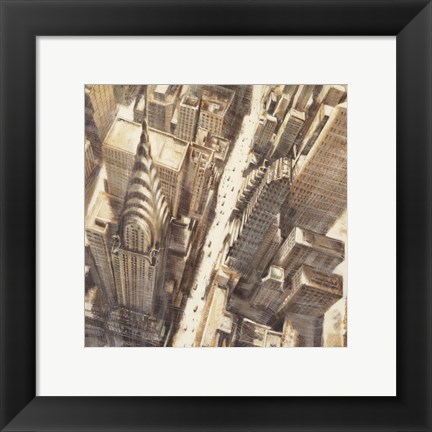 Framed Aerial View of Chrysler Building Print