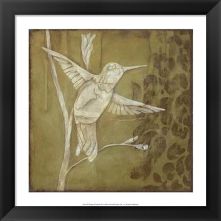 Framed Wings and Damask III Print