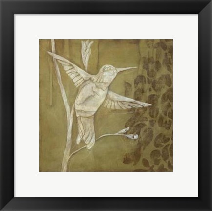 Framed Wings and Damask III Print