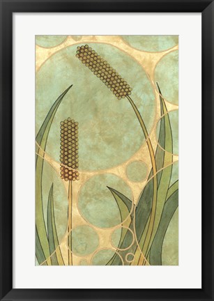 Framed Tranquil Cattails II Print