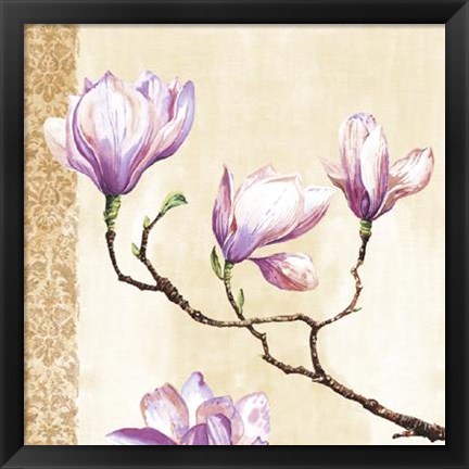 Framed Magnolias On Pink Print