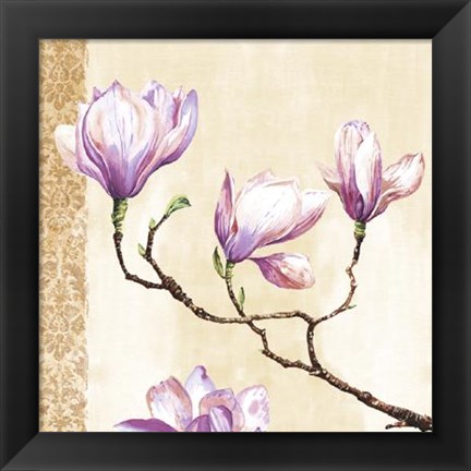 Framed Magnolias On Pink Print