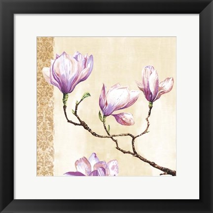 Framed Magnolias On Pink Print