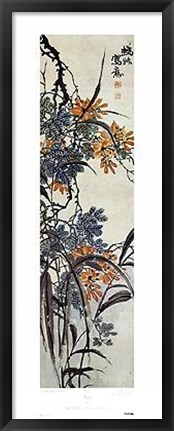 Framed Flowers - Orange Lilies Print