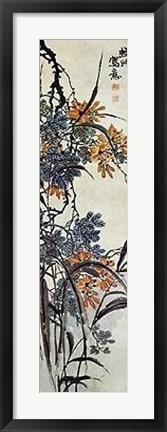 Framed Flowers - Orange Lilies Print