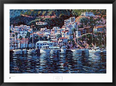 Framed Harbor Reflections Print