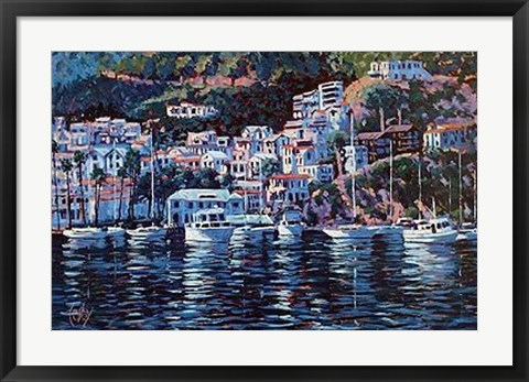 Framed Harbor Reflections Print