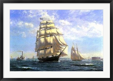 Framed &#39;Challenge&#39; Leaving New York In The 1850 Print