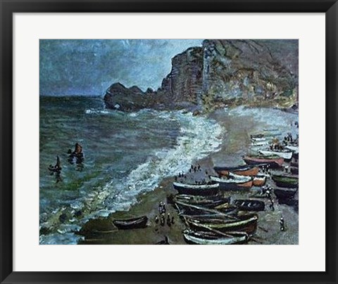 Framed Boats On The Beach, 1883 Print