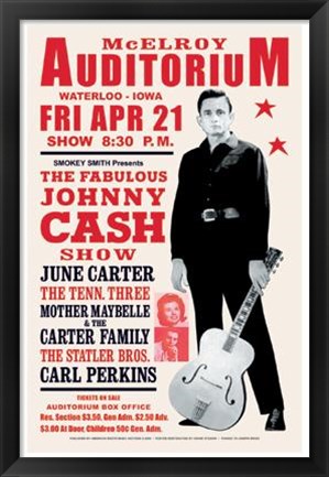 Framed Johnny Cash, Waterloo, Iowa, 1967 Print