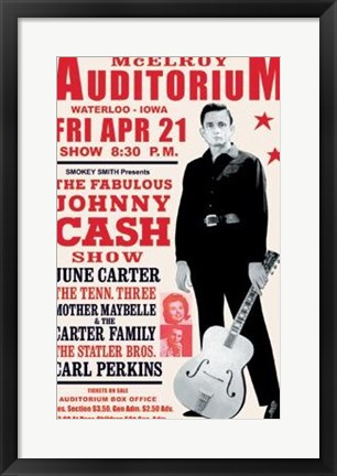 Framed Johnny Cash, Waterloo, Iowa, 1967 Print