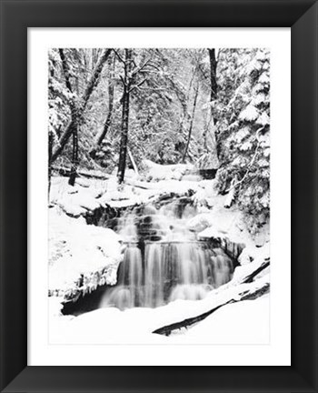 Framed Winter Waterfall Print