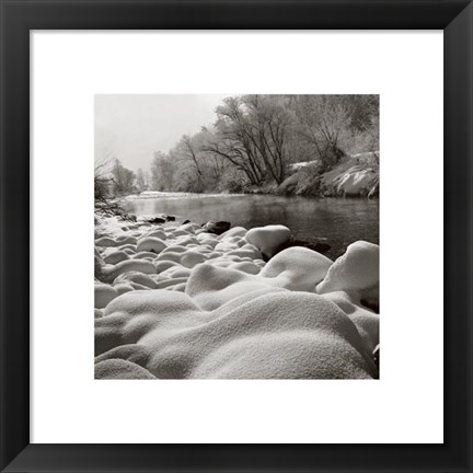 Framed River In Winter Print