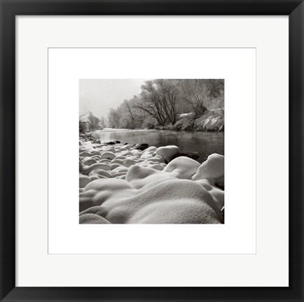 Framed River In Winter Print