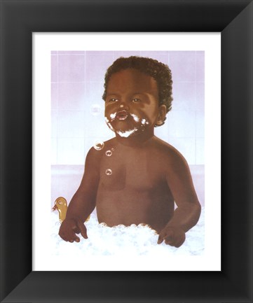 Framed Bubble Bath Boy Print