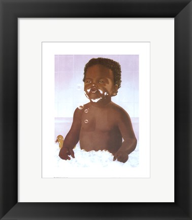 Framed Bubble Bath Boy Print