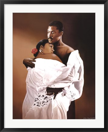 Framed Ebony Embrace Print