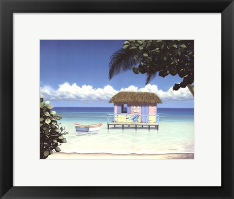 Framed Island Hut Print