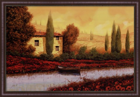 Framed Al Tramonto Sul Fiume Print